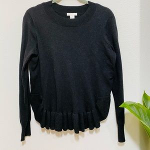 H&M Conscious Sweater | Black Sweater w/ Ruffles